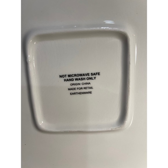 Earthenware Ceramic Cheese Board White With Black Lettering & Yellow Accent Edge - Picture 4 of 6